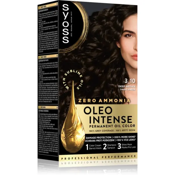 Syoss Oleo Intense Culoare permanenta pentru par cu ulei culoare 3-10 Deep Brown 1 buc