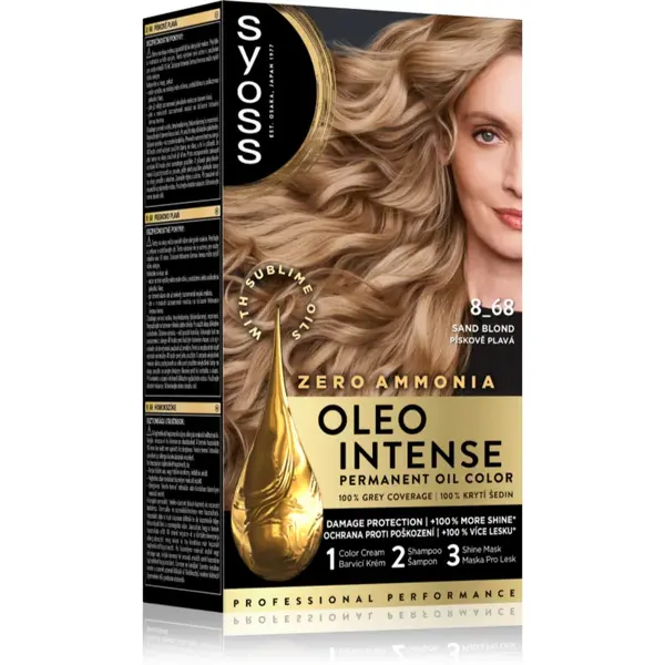 Syoss Oleo Intense Culoare permanenta pentru par cu ulei culoare 8-68 Pale Sand 1 buc