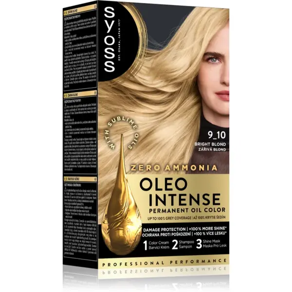 Syoss Oleo Intense Culoare permanenta pentru par cu ulei culoare 9-10 Bright Blond 1 buc