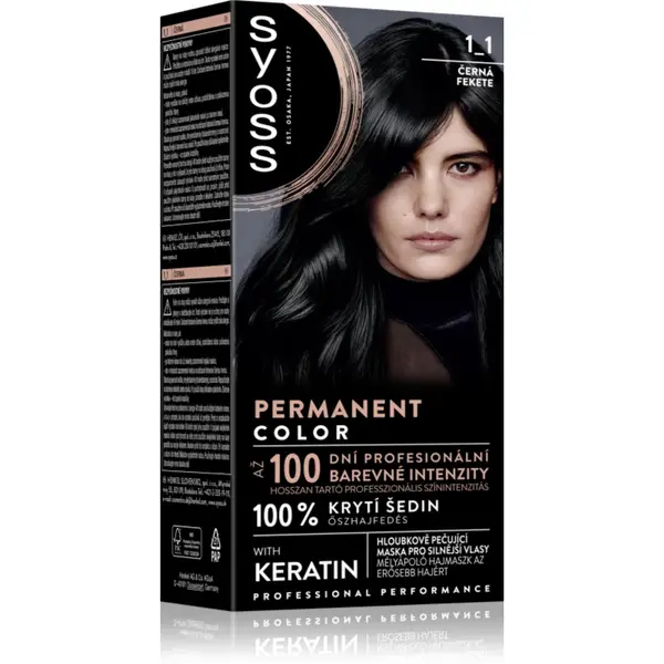 Syoss Permanent Color Culoare permanenta pentru par culoare 1_1 Black 1 buc