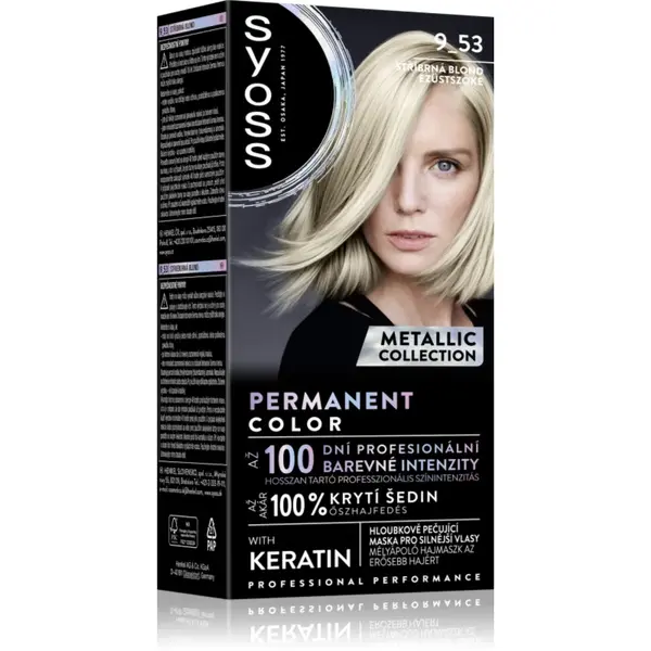Syoss Permanent Color Metallic Collection Culoare permanenta pentru par culoare 9-53 Silver Blush 1 buc
