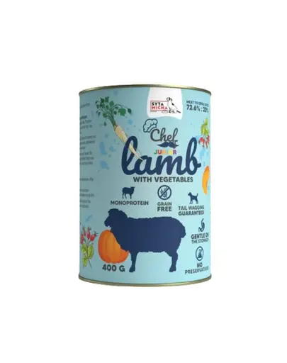 SYTA MICHA Chef Monoprotein Junior Miel cu legume hrană umedă pentru căței 400 g