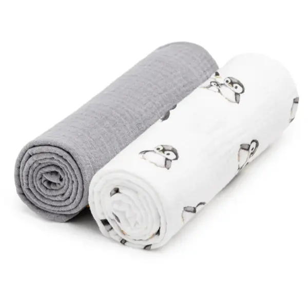 T-TOMI BIO Muslin Diapers scutece textile Penguin 65x65 cm 2 buc