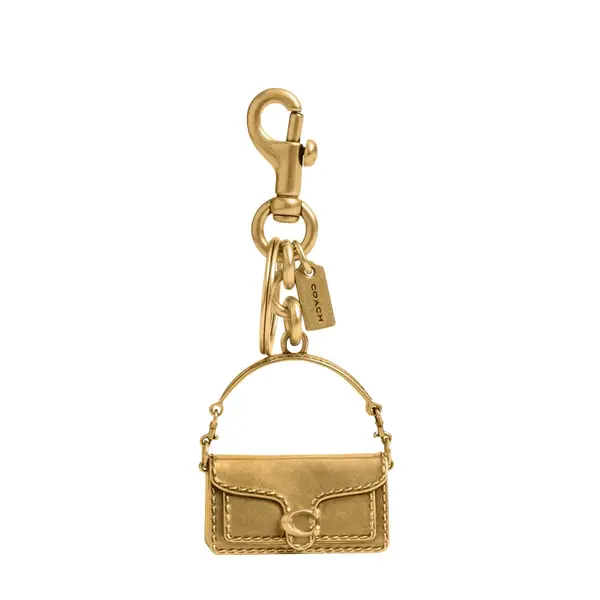 Tabby bag keyring brass