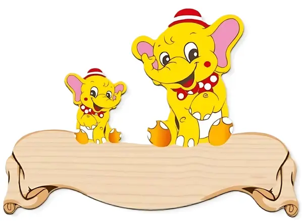 Tabel din lemn Haba - Pui de elefant