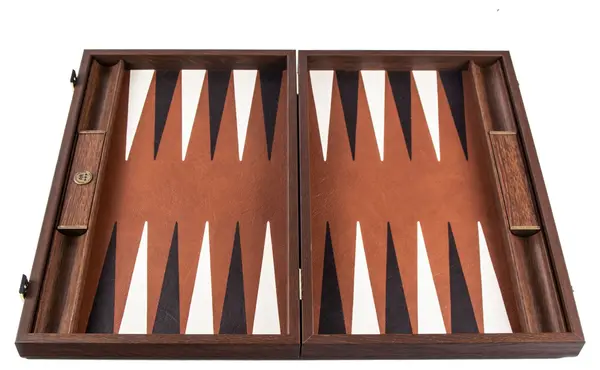 Tablă de joc Manopoulos - Premium Handcrafted Leatherette, Caramel Brown, 48 x 30 cm