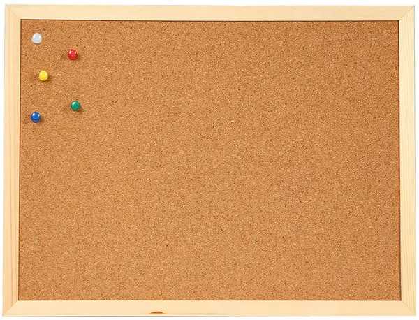 Tablă de pluta cu ramă din lemn Top Office - 60 x 90 cm, cu ace