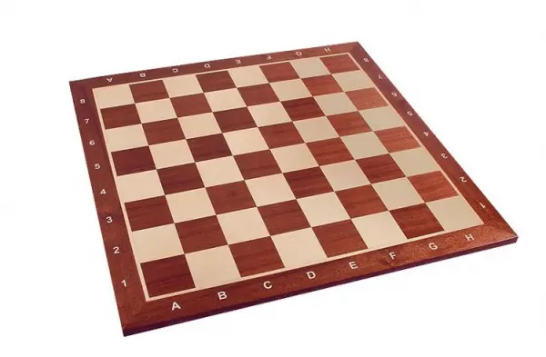 Tabla de sah -lemn mahon, 48 x 48 cm, patrat 50 mm (cu sau fara notatie)