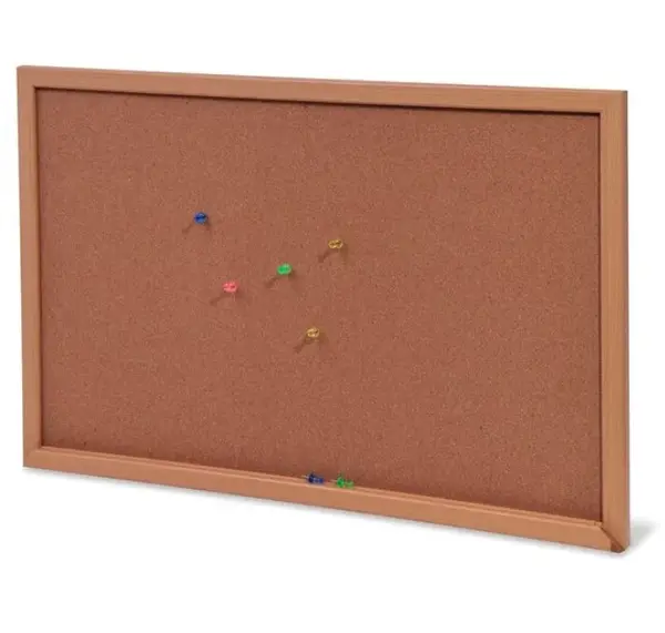 Tabla din pluta cu rama de lemn pentru birou, 45x60 cm
