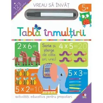 Tabla inmultirii. Scrie si sterge de cate ori vrei. Activitati educative pentru prescolari/***