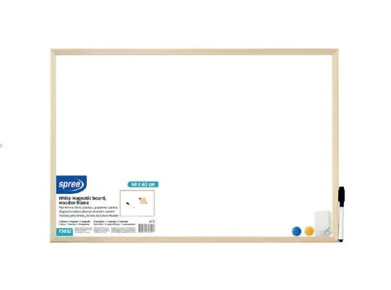Tablă magnetică cu ramă din lemn Spree - 30 x 40 cm, cu accesorii