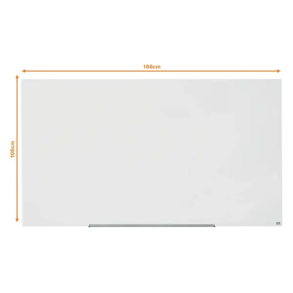 Tabla magnetica sticla de perete 1883 x 1059 mm Nobo Diamond alba