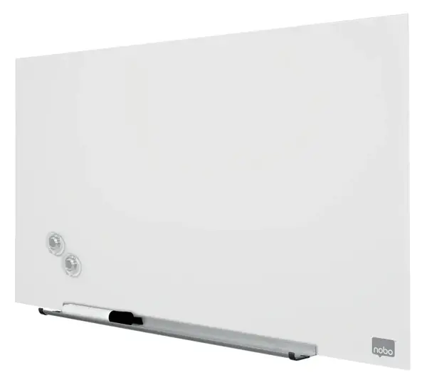 Tabla magnetica sticla de perete 677 x 381 mm Nobo Diamond alba
