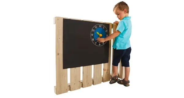Tabla neagra de scris cu creta si accesoriu ceas KBT, 60x50 cm pentru spatii de joaca