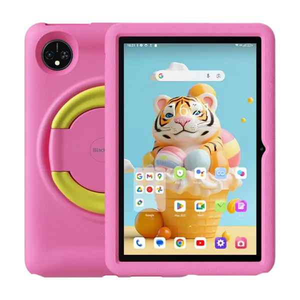 Tableta Blackview Tab 80 Kids Pink, 4G, HD IPS 10.1 , Android 14, 12GB RAM(4GB+8GB extensibil), 64GB ROM, 8MP+13MP, Unisoc Tiger T606, 7680mAh, Face Unlock, DualSim