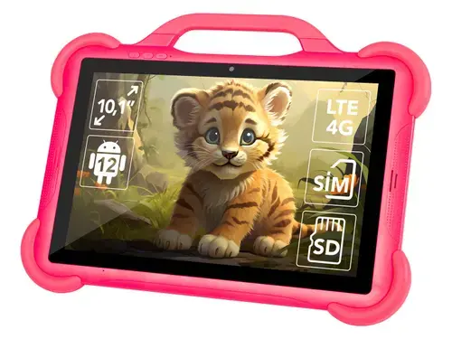 Tableta Blow KidsTAB10, Procesor Unisoc T606 Octa-Core, Ecran Multi-Touch 10.1inch, 4GB RAM, 64GB Flash, 8MP, Wi-Fi, Bluetooth, 4G, Android (Roz)
