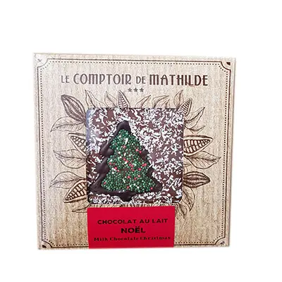 Tableta de ciocolata cu lapte cu decoratiuni de ciocolata si cocos | Comptoir de Mathilde