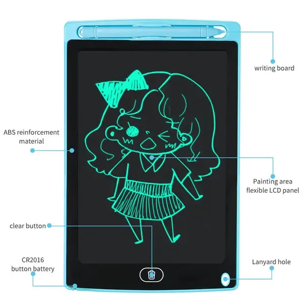 Tabletă de desen LCD de 8,5 inchi pentru copii - albastru