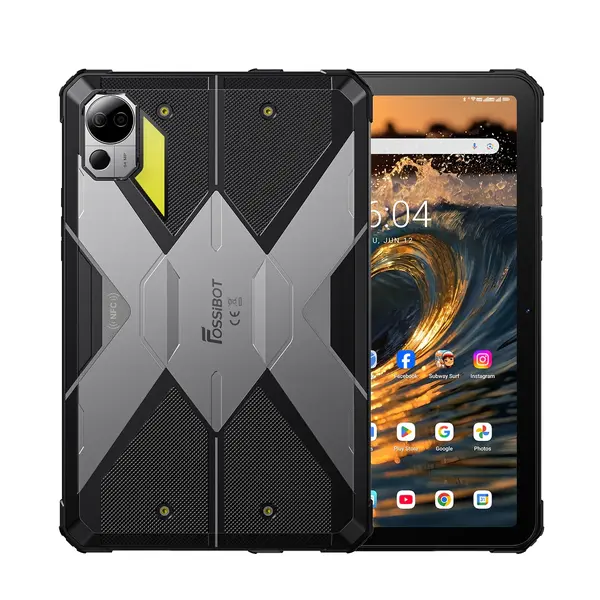 Tableta Fossibot DT3, Gri, 5G, 10.4 2K IPS Incell Display, 32GB RAM (12GB + 20GB Extensibili), 256GB ROM, 64MP, Android 15, Dimensity 7300, Lanterna LED Camping, OTG, 21560mAh, 66W, Dual SIM