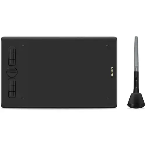 Tableta grafica HUION H580X cu 8 taste de presare, compatibil cu Chromebook, Android, Windows si Mac, 8 x 5inch (Negru)