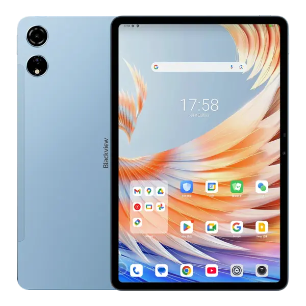 Tableta PC Blackview MEGA 3, Albastru, 4G LTE, 12.1 2.5K 90Hz, 36GB RAM (12GB + 24GB extensibili), 256GB ROM, Android 15, DokeAI, MediaTek G100, 50MP+2MP+13MP, 8800mAh, 33W, Face Unlock, Dual SIM