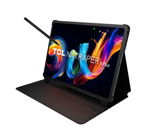 Tableta TCL NXTPAPER 11 Plus 9469X2, Procesor Octa-Core MediaTek Helio G100, Ecran 11.5inch, 8GB RAM, 256GB Flash, 8MP, Wi-Fi, Bluetooth, Android + Husa si Stylus (Gri)
