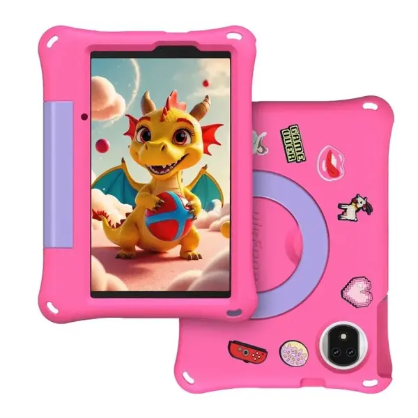 Tableta Ulefone Tab A9 Pro Kids, Roz, 4G, 8.68, ³ HD+ 90Hz, 8GB RAM (4GB + 4GB Extensibili), 128GB ROM, Android 15, Helio G91, 12MP, Widevine L1, Certificare TUV, 5040mAh, 18W, Dual SIM