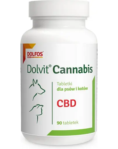 Tablete cu extract de cânepă pentru câini și pisici adulte DOLFOS Dolvit Cannabis, 90 tablete