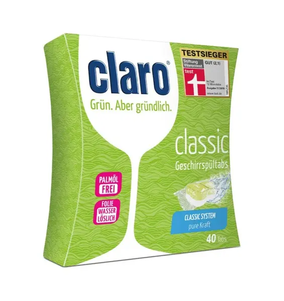 TABLETE ECOLOGICE PENTRU MASINA DE SPALAT VASE, 40 TABLETE, 640G CLARO-CLASSIC