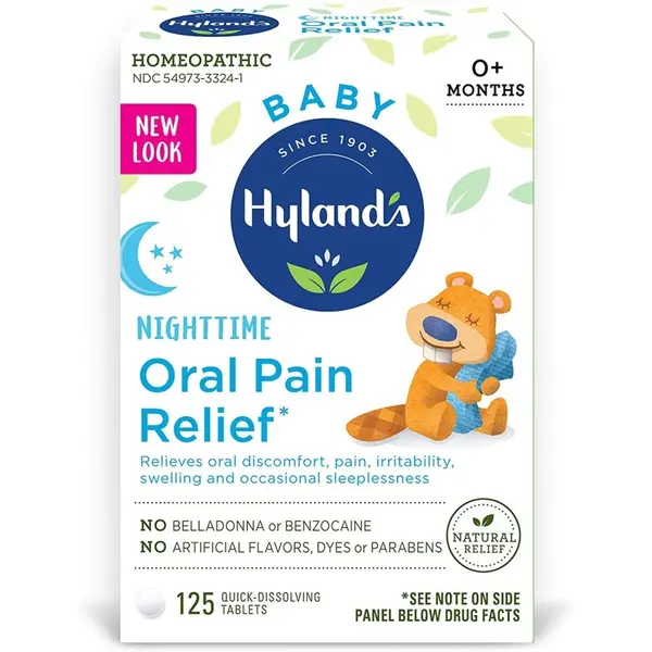 Tablete Homeopate, Hyland's Baby, de Noapte, Calmare Dureri Gingivale, Dizolvare Instanta, 0+ Luni, 125 Tablete