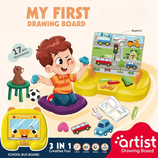 Tablita magnetica educativa cu litere si cifre - set interactiv pentru copii