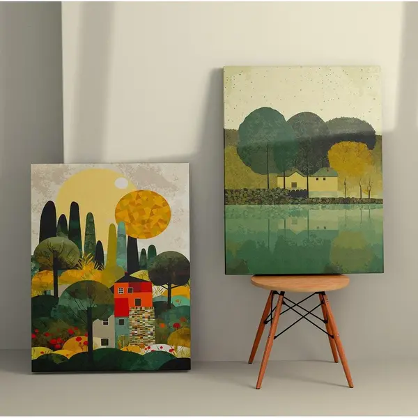 Tablou Canvas (2 bucăți) Modern 11, Multicolor, 110x70 cm