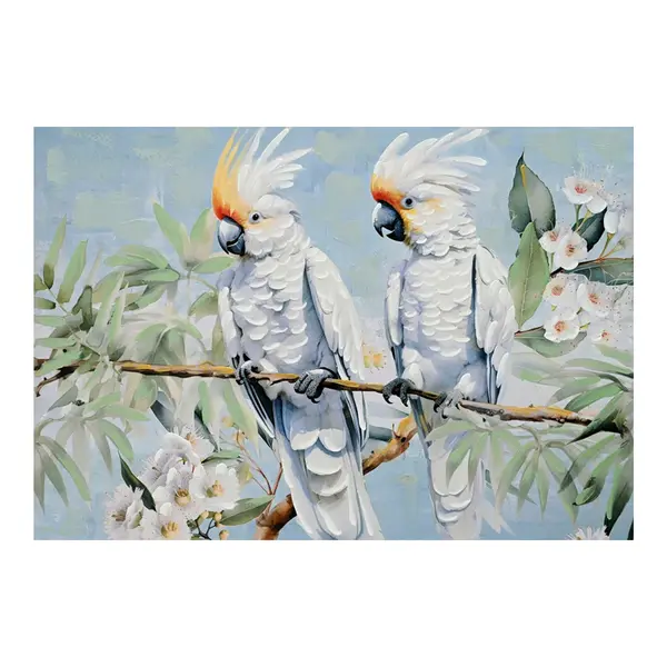 Tablou Canvas cu Model Parote, Pânza, Multicolor, 100x70 cm