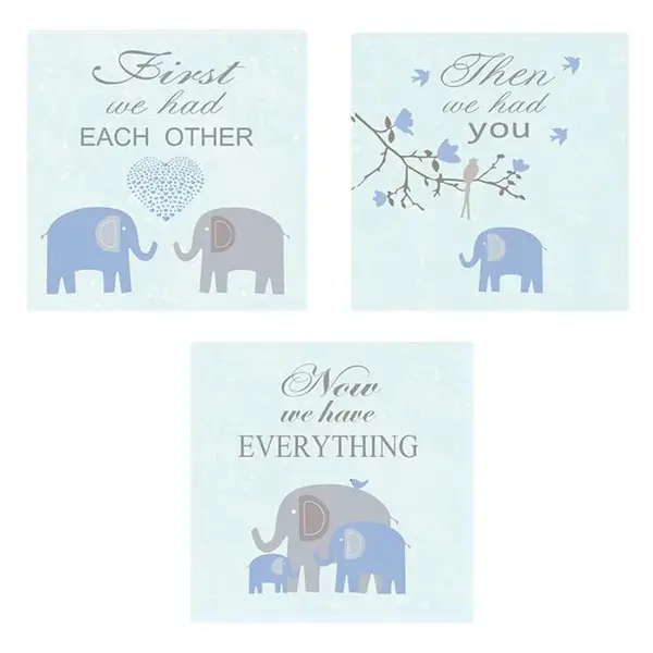 Tablou canvas pentru perete,imprimeu elefant-set 3 bucati