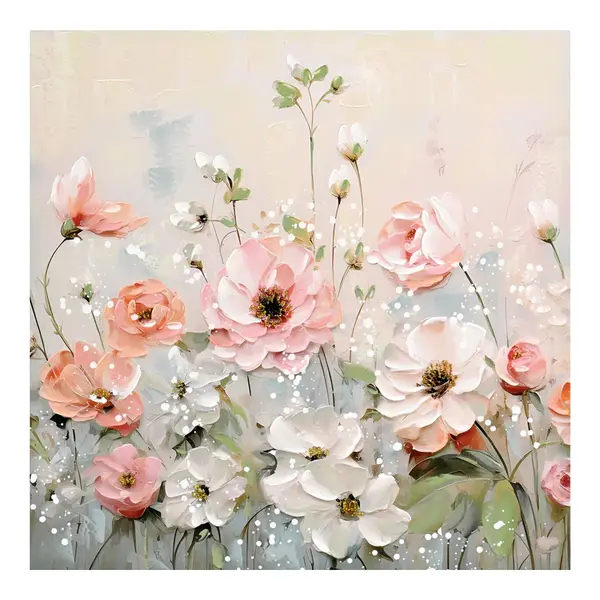 Tablou canvas Rozy I, Multicolor, 80x80 cm