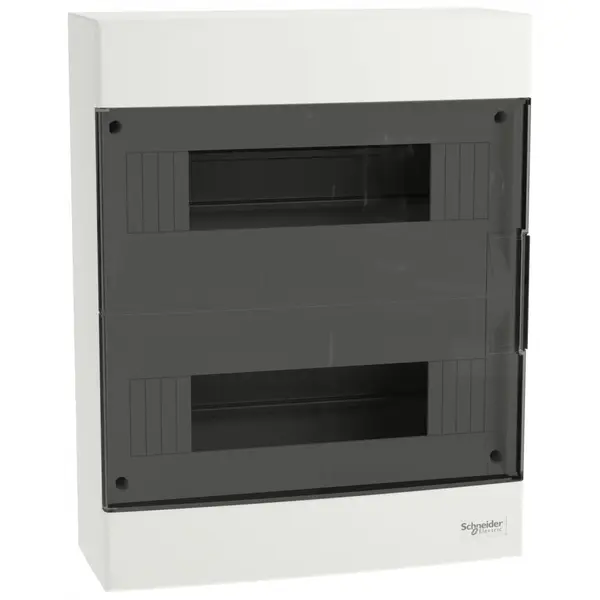 Tablou cu montaj aparent Easy9EU, 2x12 Module, usa fumurie, cu 2 blocuri terminale Schneider EZ9EUC212