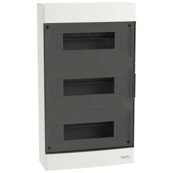 Tablou cu montaj aparent Easy9EU, 3x12 Module, usa fumurie, cu 2 blocuri terminale Schneider EZ9EUC312
