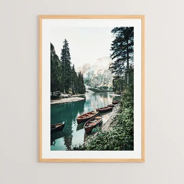 Tablou cu ramă, Lake, lemn, Multicolor, 33x48 cm