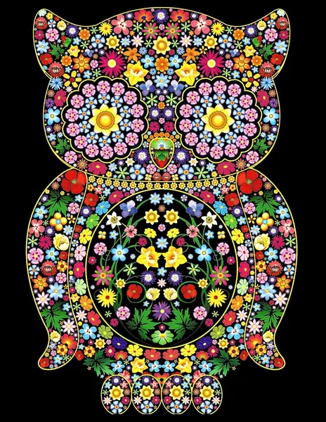 Tablou de colorat ColorVelvet - Bufniță, 29,7 x 21 cm