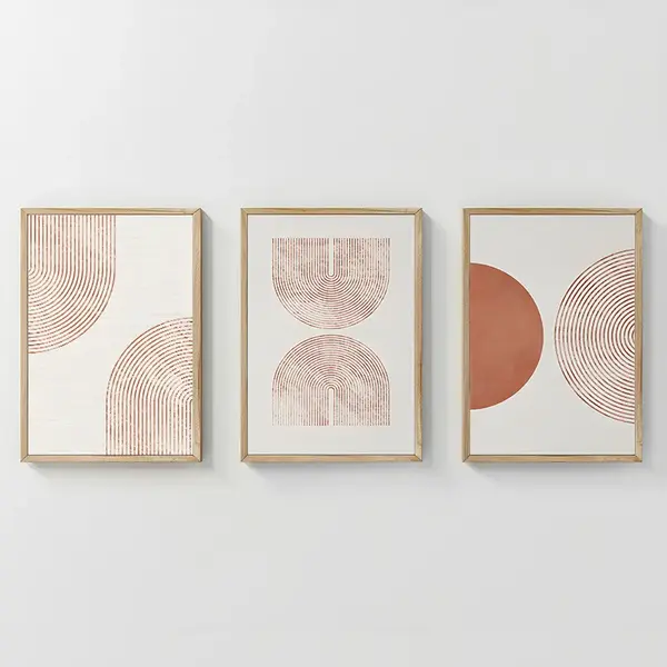 Tablou decorativ triptic Chilen, Lemn, Multicolor, 33x48 cm