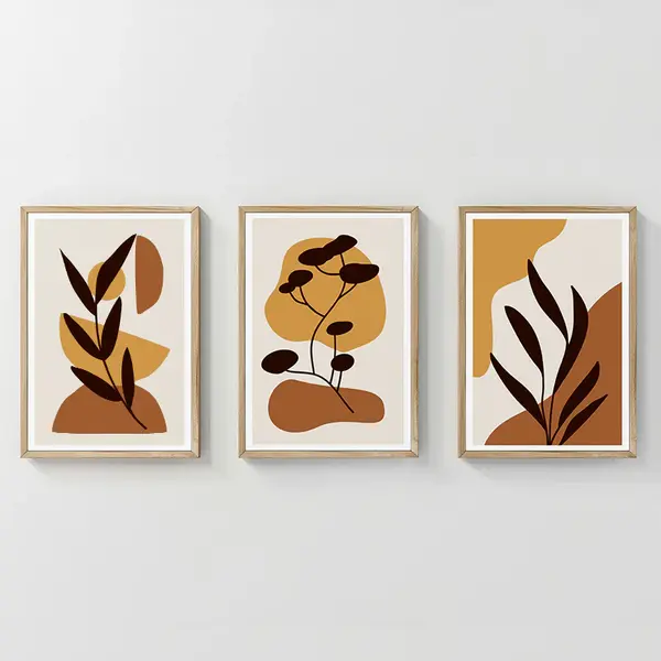 Tablou decorativ triptic, Oriv, Multicolor, 33x48 cm