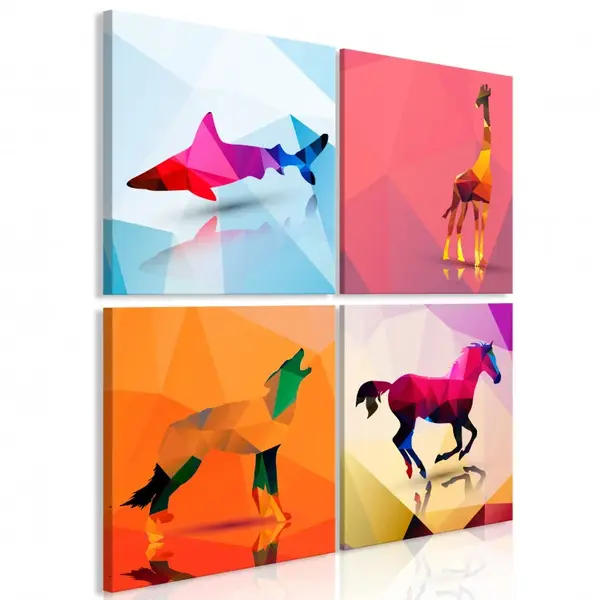 Tablou - Geometric Animals (4 Parts) 40x40 cm