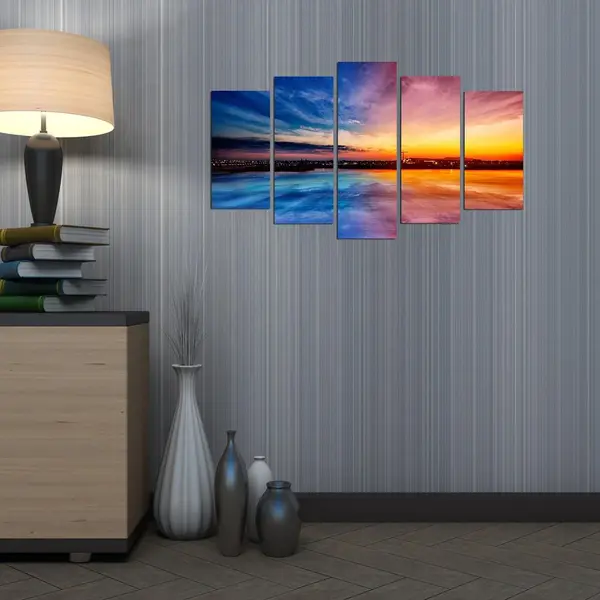 Tablou MDF ( 5 buc ) Australia, Multicolor, 60x110 cm