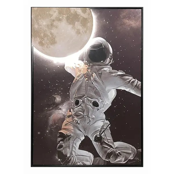 Tablou pictat pe pânza cu efect 3D Mallo, Lemn/Pânza, Multicolor, 70x100 cm