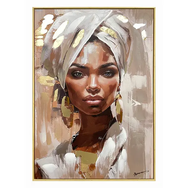 Tablou pictat pe pânza Gazel I, Pânza, Multicolor, 70x100 cm