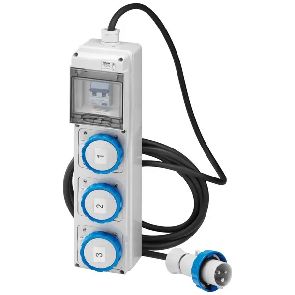 Tablou santier Q-DIN 5 ACS IEC 1X2P 2X3P 16A MOBIL Gewiss GW68243N