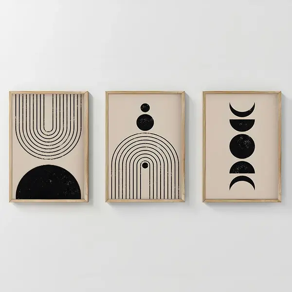 Tablou triptic Aregon, Multicolor, 33x48 cm