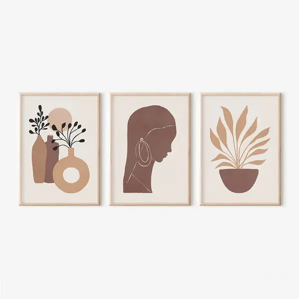 Tablou triptic Bemel, Multicolor, 33x48 cm