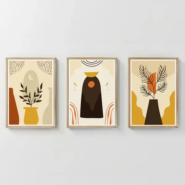 Tablou triptic Caelo, Multicolor, 33x48 cm