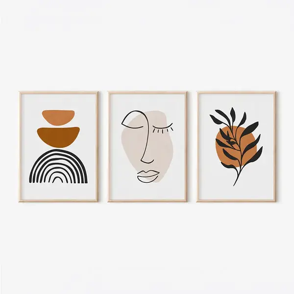 Tablou triptic cu imprimeu digital Dremfia, Multicolor, 33x48 cm